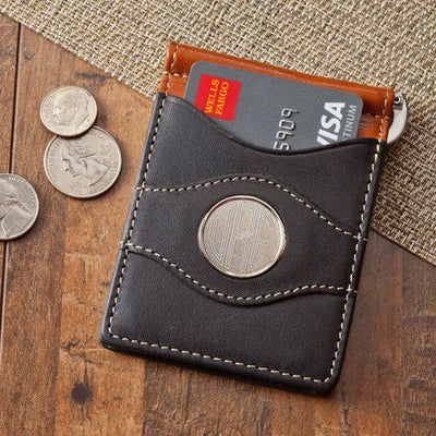 Personalized Leather Two-Toned Wallet-Black/Brown-
