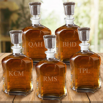 Set of 5 Groomsmen Whiskey Decanters - 23 oz.