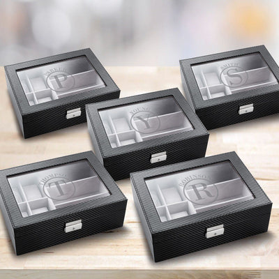 Personalized Watch Box - Set of 5 - Sunglasses Box - Combo - Monogram - Groomsman Gifts-Circle-
