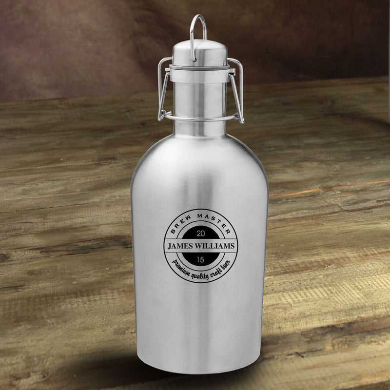 Personalized Growler - Beer - Stainless Steel - Groomsmen - 64 oz.-BrewMaster-