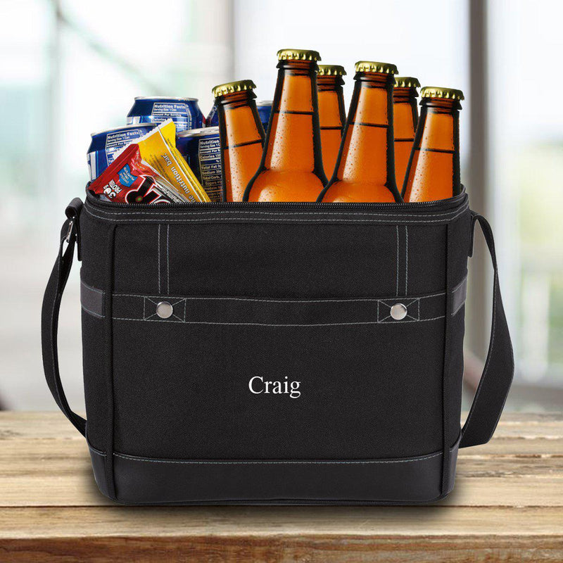 Black Soft-sided Beverage Cooler With Shoulder Strapinsulated  Coolergroomsmen Gifttailgating Cooler Gift for Men Free Personalization 