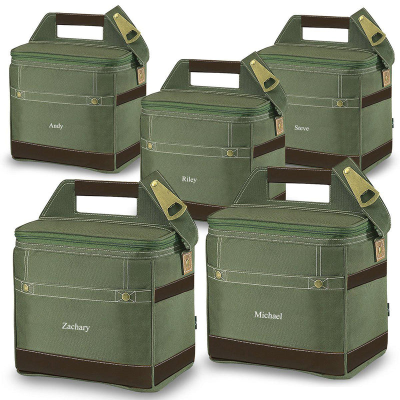 Personalized Groomsmen Insulated Trail Coolers Set of 5 - Holds 12 Pack