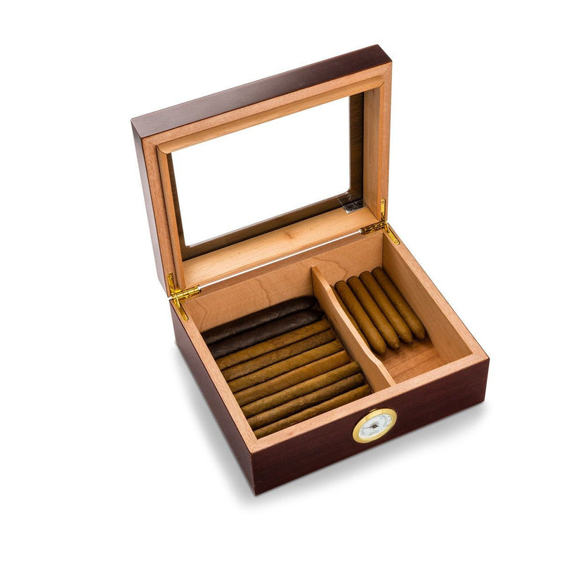 Personalized Humidor - Set of 5 - Glass Top - Mahogany - Groomsmen Gifts-