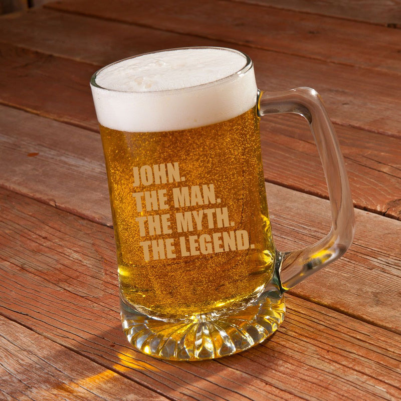 Personalized Beer Mugs - Sports Mug - Glass - Groomsmen - 25 oz.-