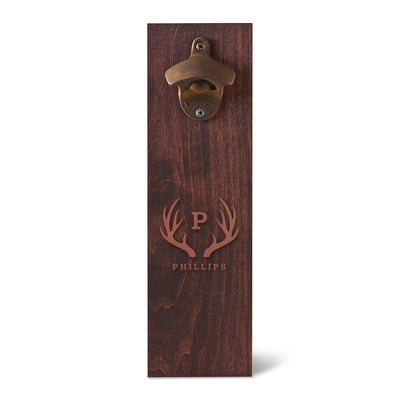 Personalized Bottle Opener - Wall Mounted - Groomsmen Gifts-Antlers-