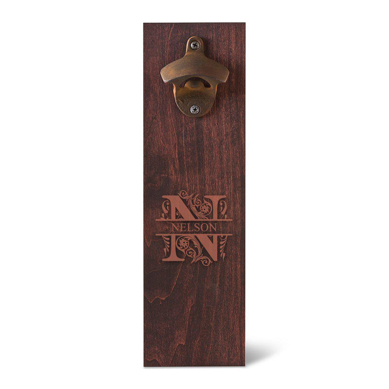 Personalized Bottle Opener - Wall Mounted - Groomsmen Gifts-GC1565 Filigree-