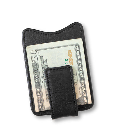 Personalized Black Leather Borello Money Clip-