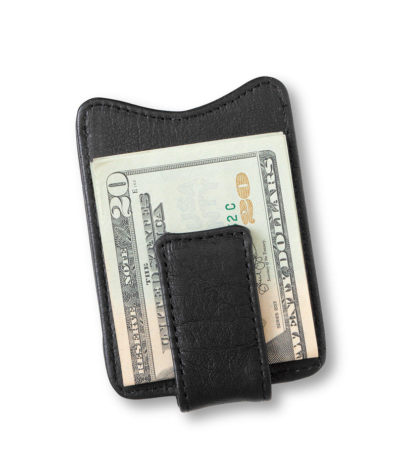 Personalized Black Leather Borello Money Clip-