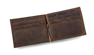 Personalized Distressed Brown Leather Borello Wallet for Men-