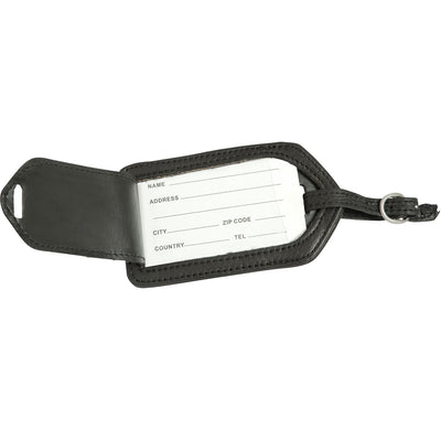 Personalized Black Leather Luggage Tag-