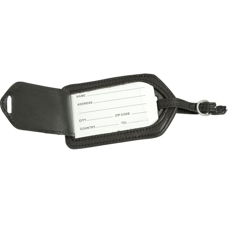 Personalized Black Leather Luggage Tag - Set of 5-