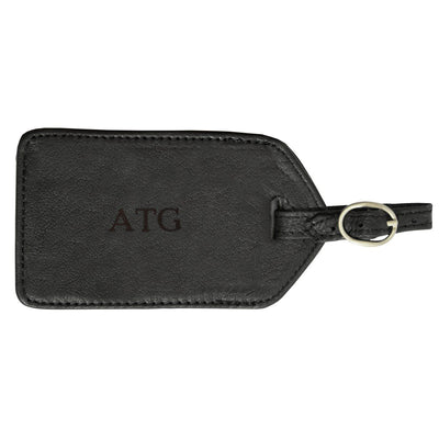 Personalized Black Leather Luggage Tag-Blind-