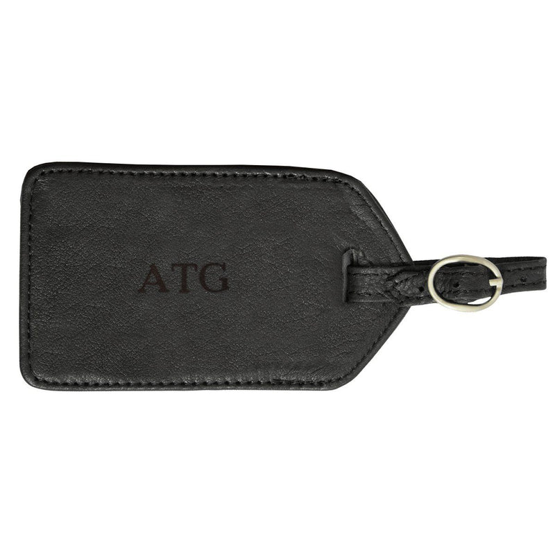 Personalized Black Leather Luggage Tag-Blind-