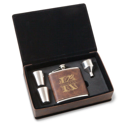 Personalized 6 oz Rustic Gold Flask Gift Set for Groomsmen-Filigree-