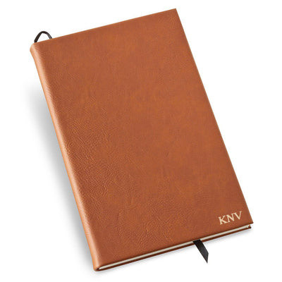 Personalized Rawhide Faux Leather Journal for Groomsmen-Gold-