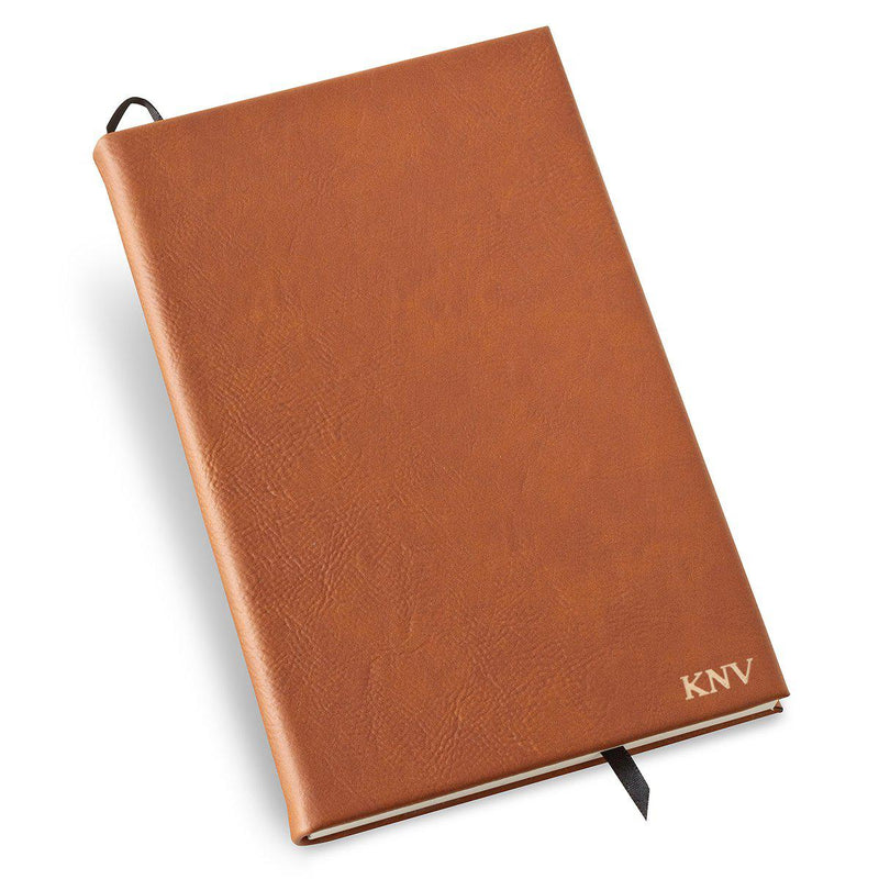 Personalized Rawhide Faux Leather Journal for Groomsmen-Gold-