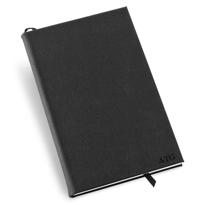 Personalized Groomsmen Black Faux Leather Journal-Blind-