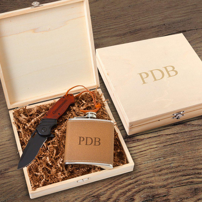 Perth Groomsmen Flask Gift Box Set-Choose Design-