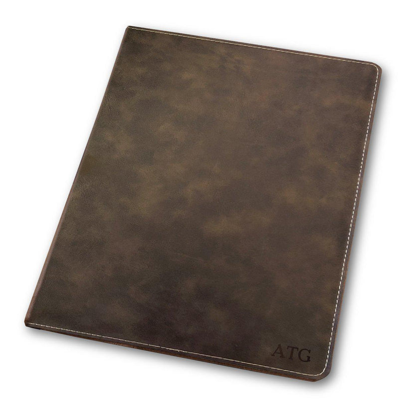 Personalized Rustic Portfolio with Notepad for Groomsmen-Blind-