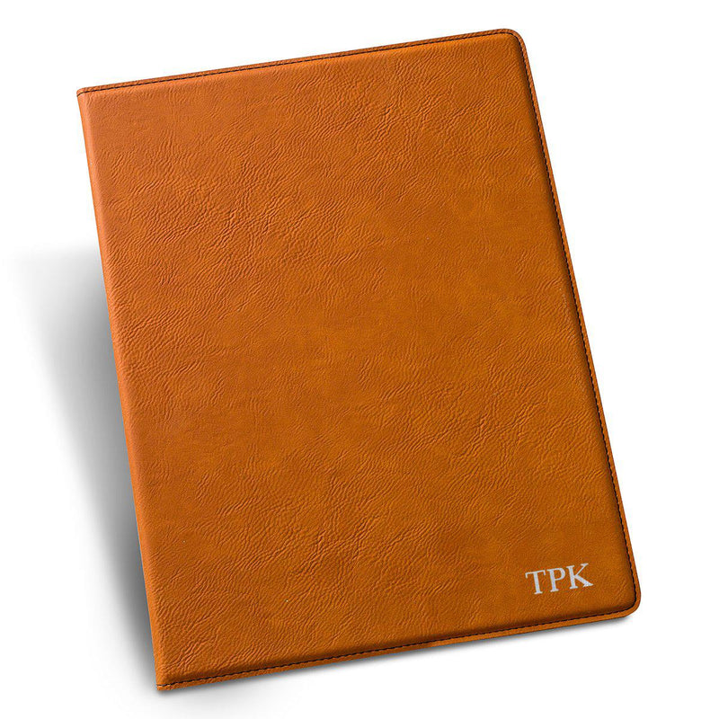 Personalized Rawhide Portfolio with Notepad for Groomsmen-Silver-