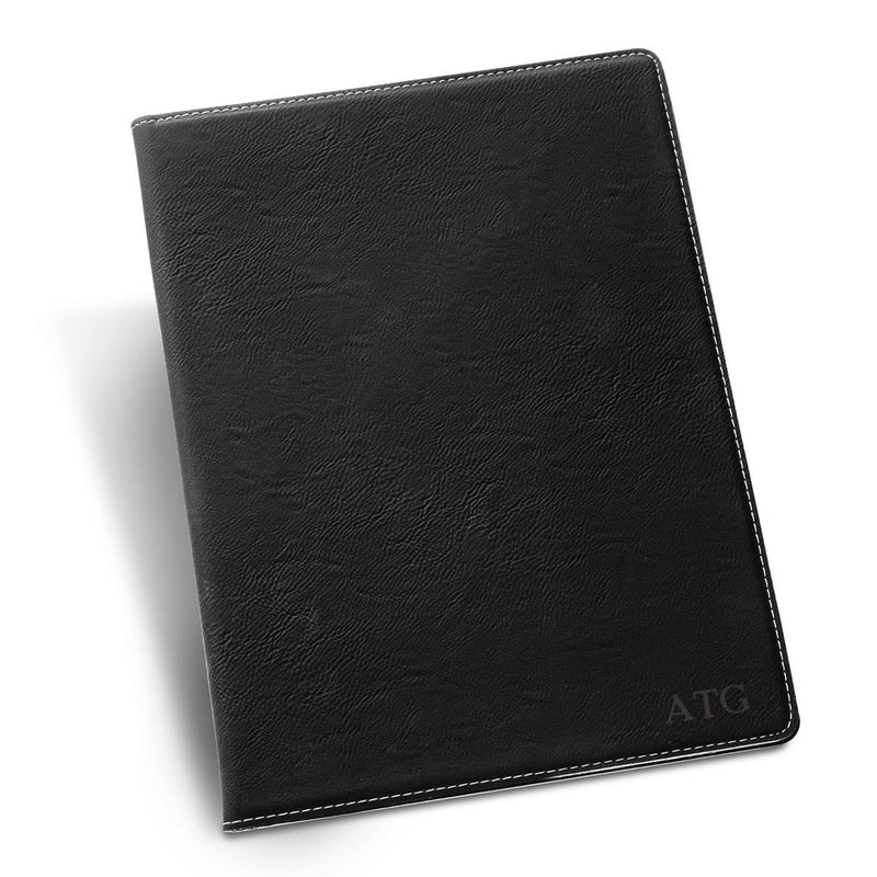 Personalized Black Portfolio with Notepad for Groomsmen-Blind-