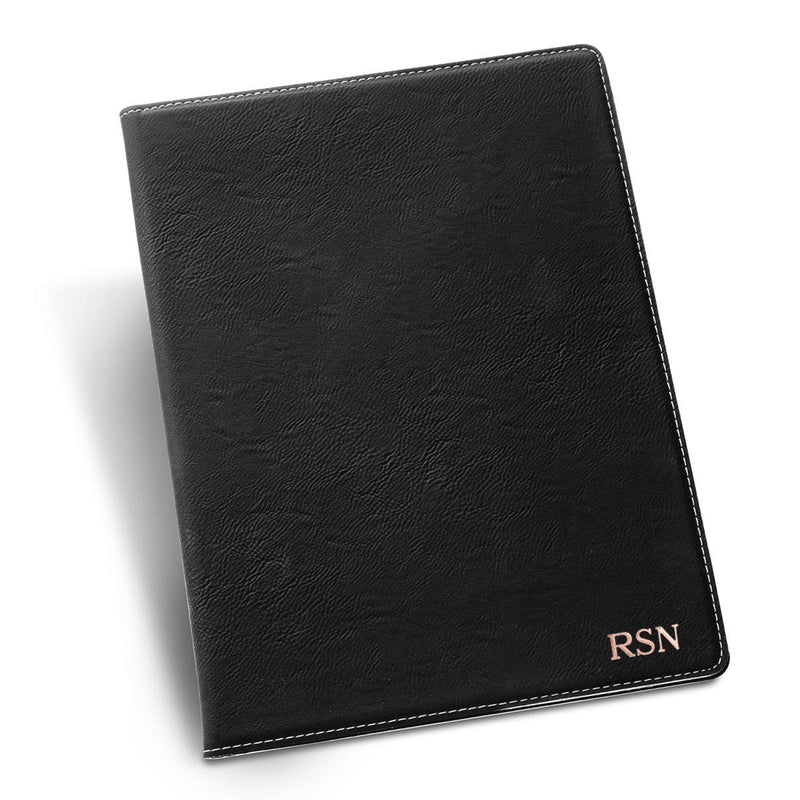 Personalized Black Portfolio with Notepad for Groomsmen-Rose Gold-