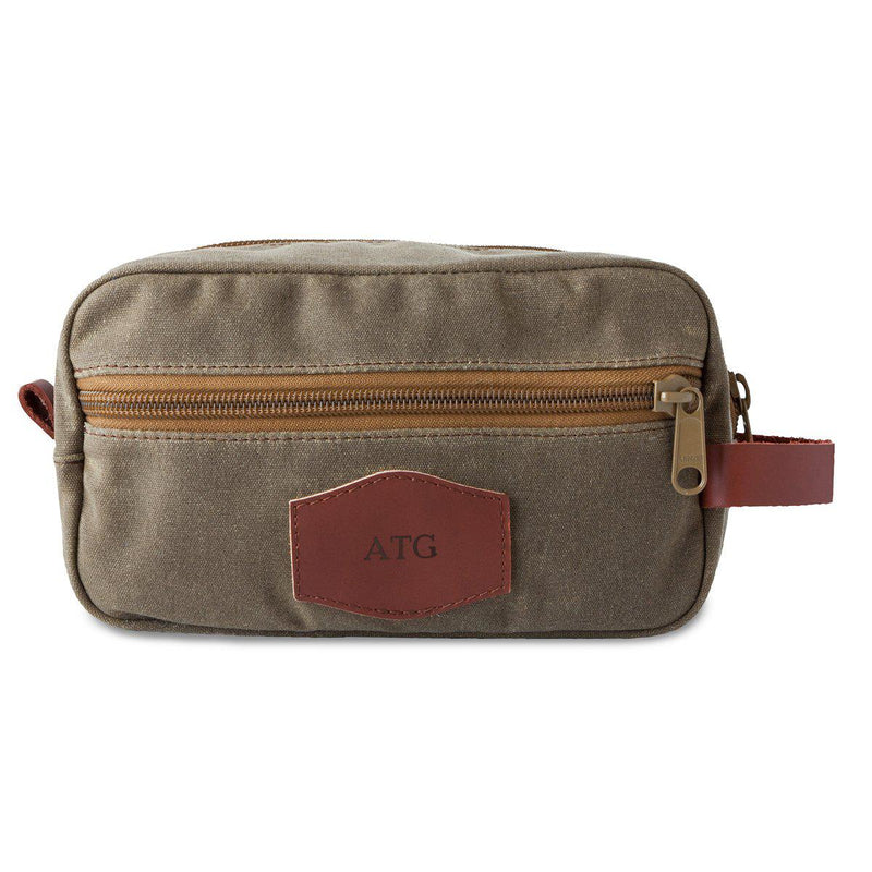 Groomsmen Set of 5 Personalized Tan Toiletry Bags