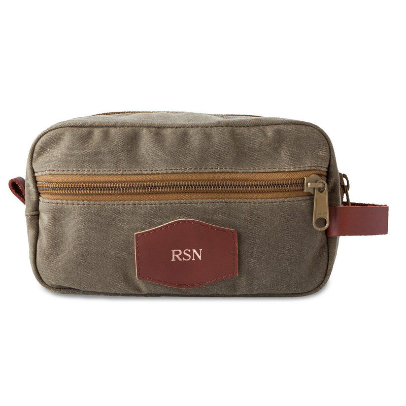 Groomsmen Set of 5 Personalized Tan Toiletry Bags