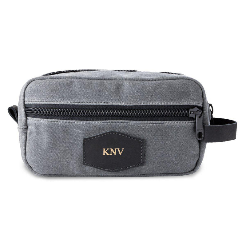 Men’s Travel Bag for Groomsmen – Waxed Canvas - Charcoal-Gold-