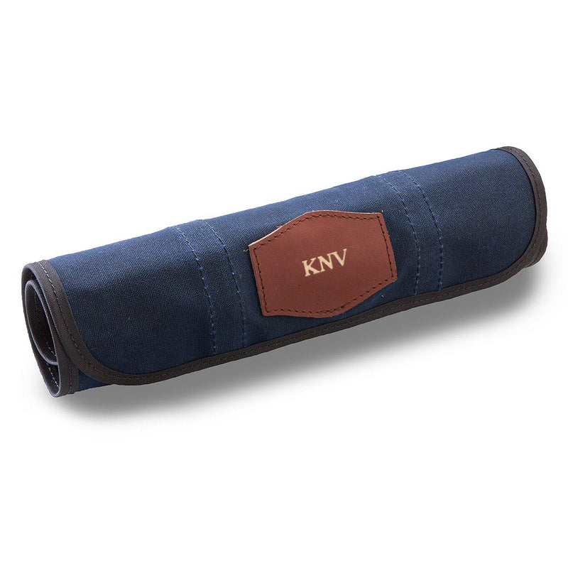Waxed Canvas Fishing Lure Caddy - Blue-Gold-