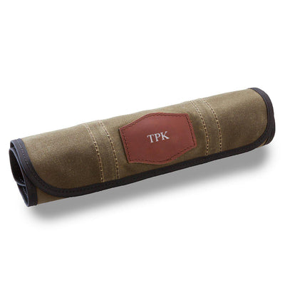 Waxed Canvas Fishing Lure Caddy – Field Tan-Silver-