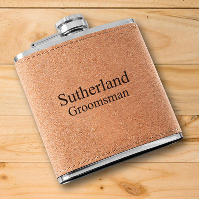 Personalized Flask - Cork - Groomsmen-2Lines-