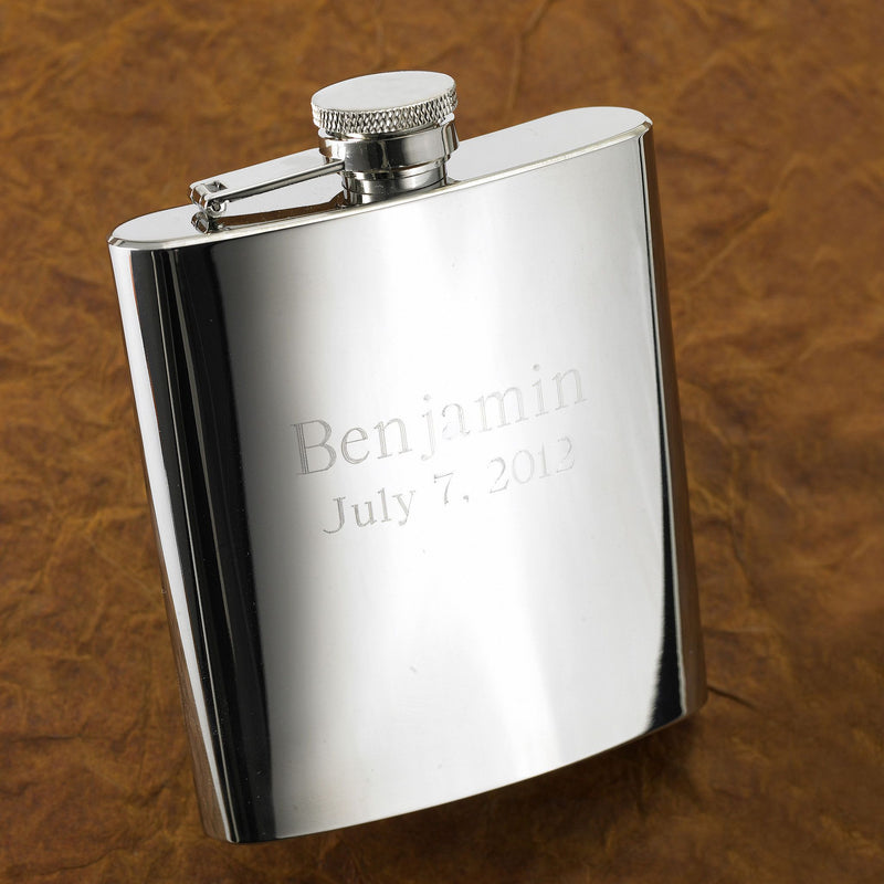 Personalized Flasks - Set of 5 - High Polish - 7 oz. - Groomsmen Gifts-