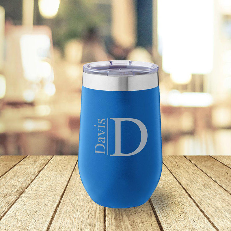 Personalized Blue 16 oz. Travel Tumbler