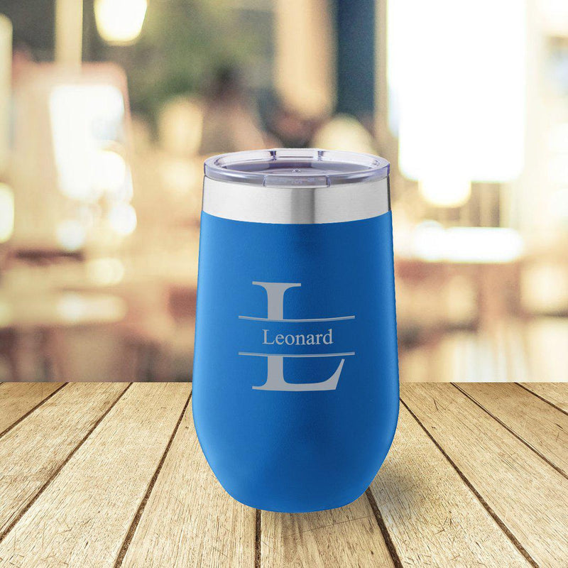 Personalized Blue 16 oz. Travel Tumbler