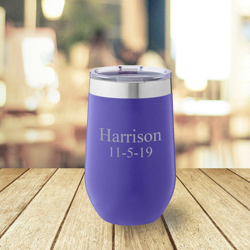 Personalized Purple 16 oz. Travel Tumbler