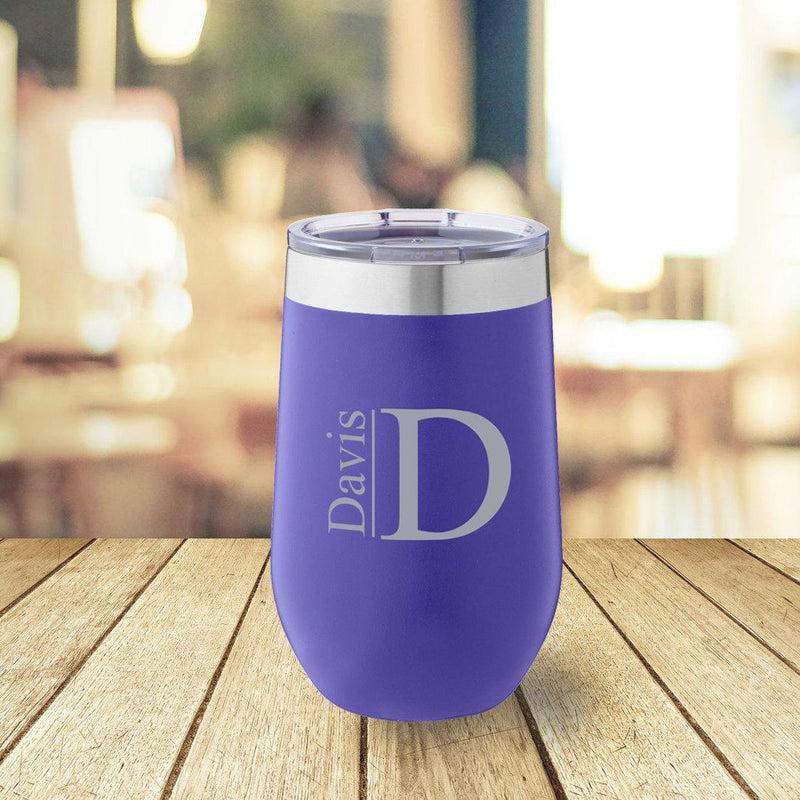 Personalized Purple 16 oz. Travel Tumbler