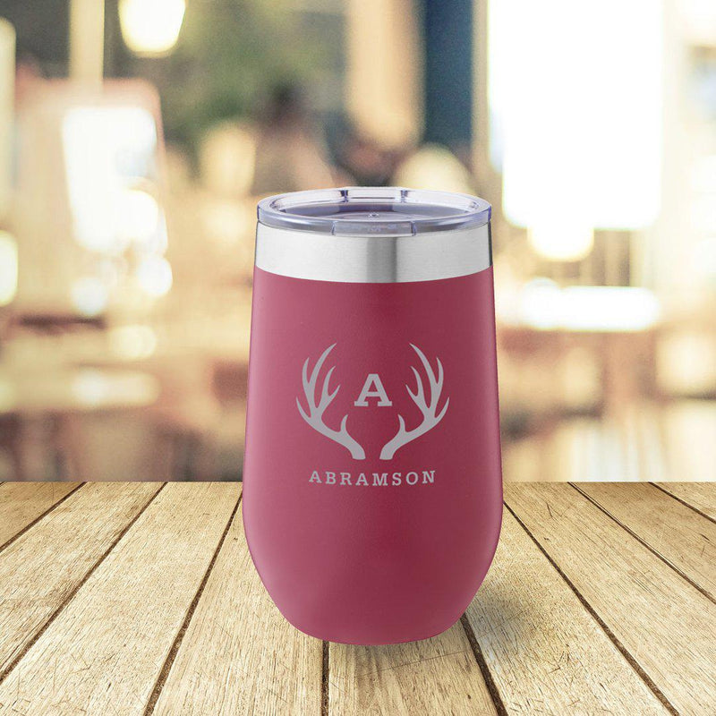 Personalized Burgundy 16 oz. Travel Tumbler
