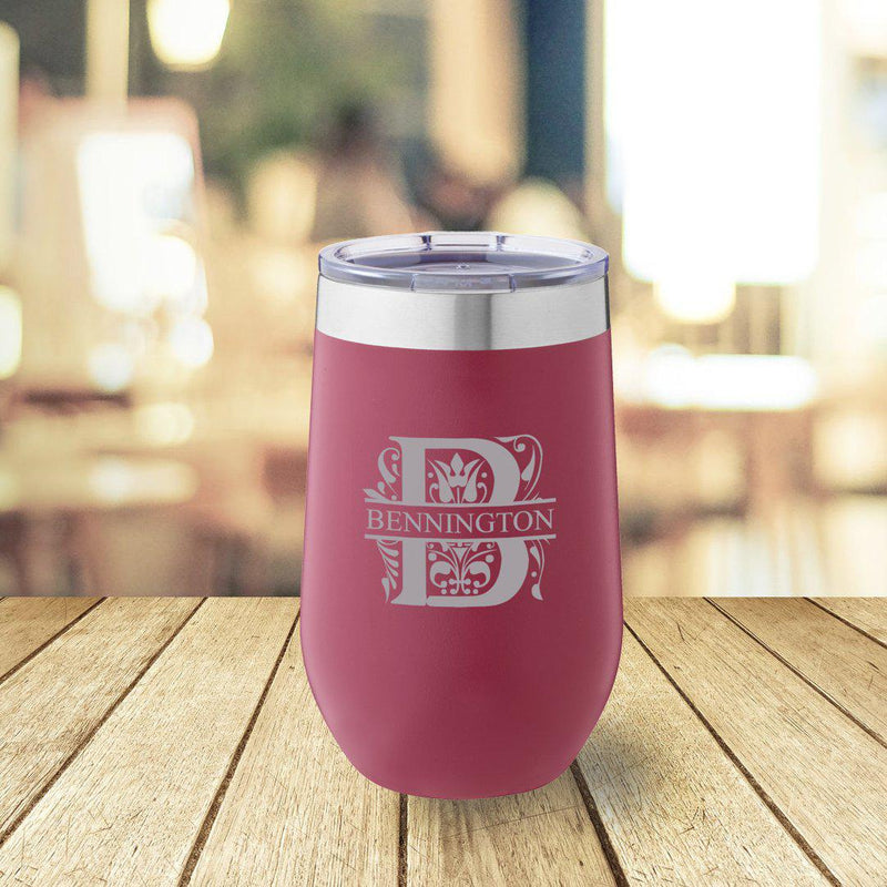 Personalized Burgundy 16 oz. Travel Tumbler