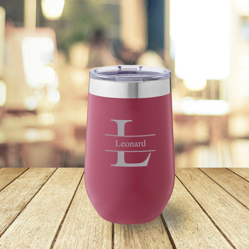 Personalized Burgundy 16 oz. Travel Tumbler