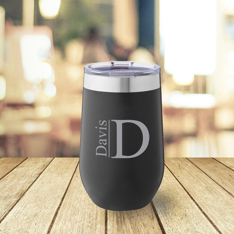 Personalized Black 16 oz. Travel Tumbler