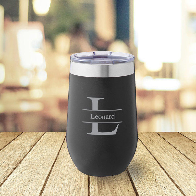 Personalized Black 16 oz. Travel Tumbler