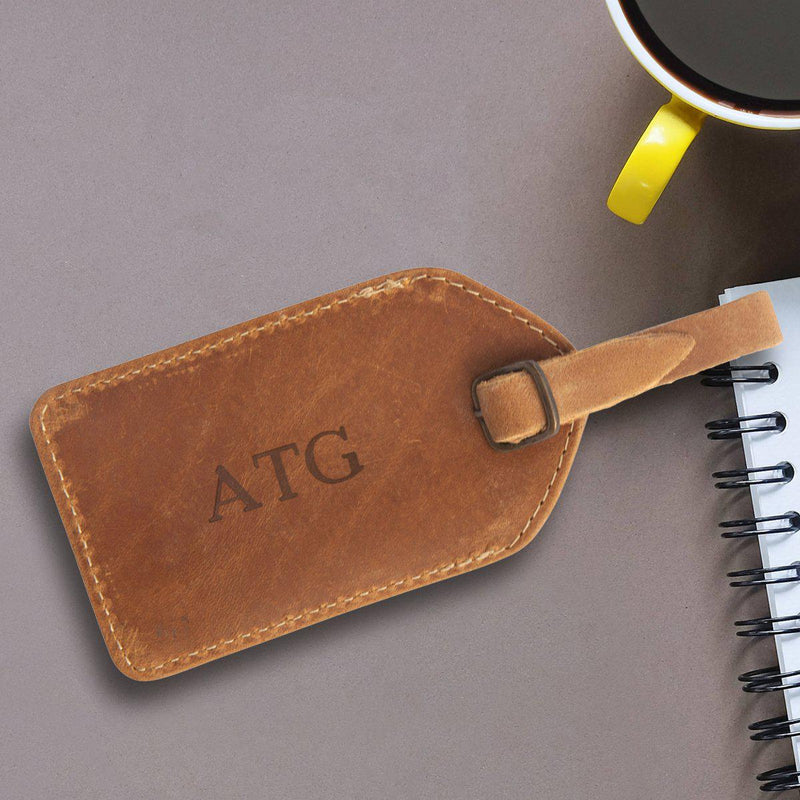 Personalized Luggage Tag - Leather - Double Stitched