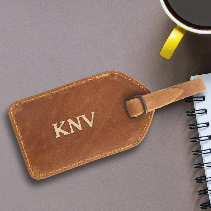 Personalized Luggage Tag - Leather - Double Stitched