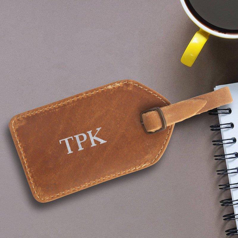 Personalized Luggage Tag - Leather - Double Stitched