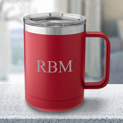 Personalized 15 oz Red Travel Tumbler