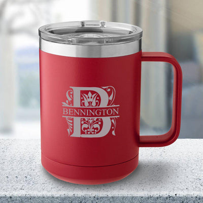 Personalized 15 oz Red Travel Tumbler