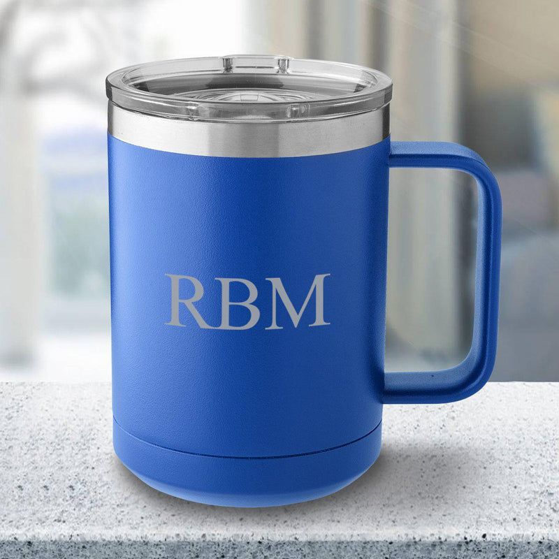 Personalized 15 oz Royal Blue Travel Tumbler