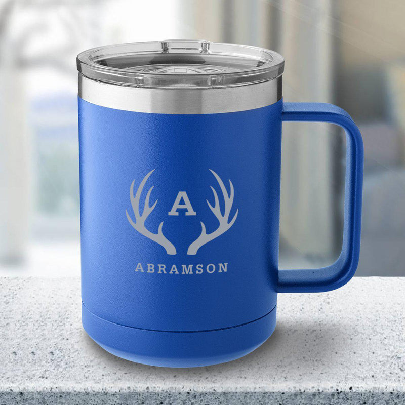 Personalized 15 oz Royal Blue Travel Tumbler