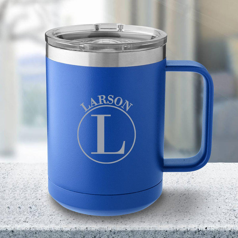 Personalized 15 oz Royal Blue Travel Tumbler